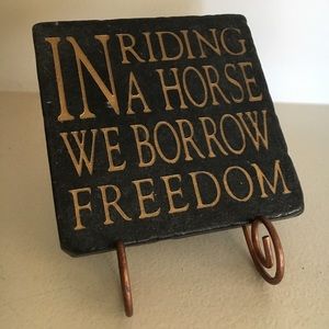 Horse Saying Decor - with Copper Stand